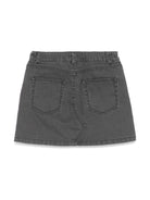 Minigonna denim per bambina Moschino Kids nero con passanti - Rubino Kids