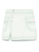 Minigonna denim per bambina Palm Angels Kids verde con passanti - Rubino Kids
