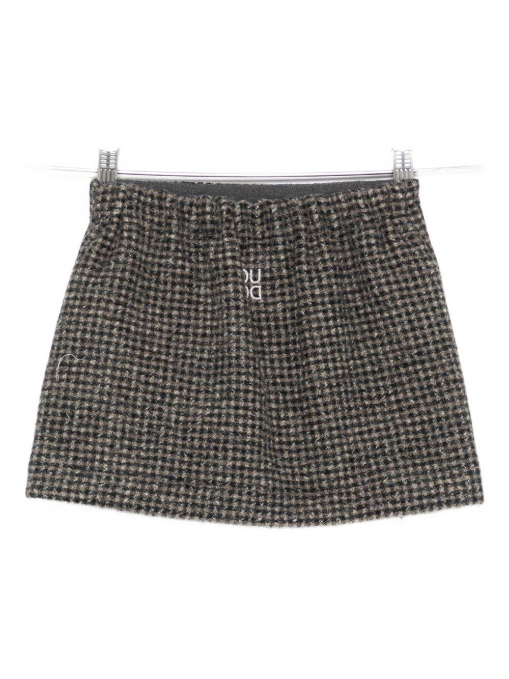 Minigonna per bambina Douuod Kids marrone con orlo asimmetrico - Rubino Kids