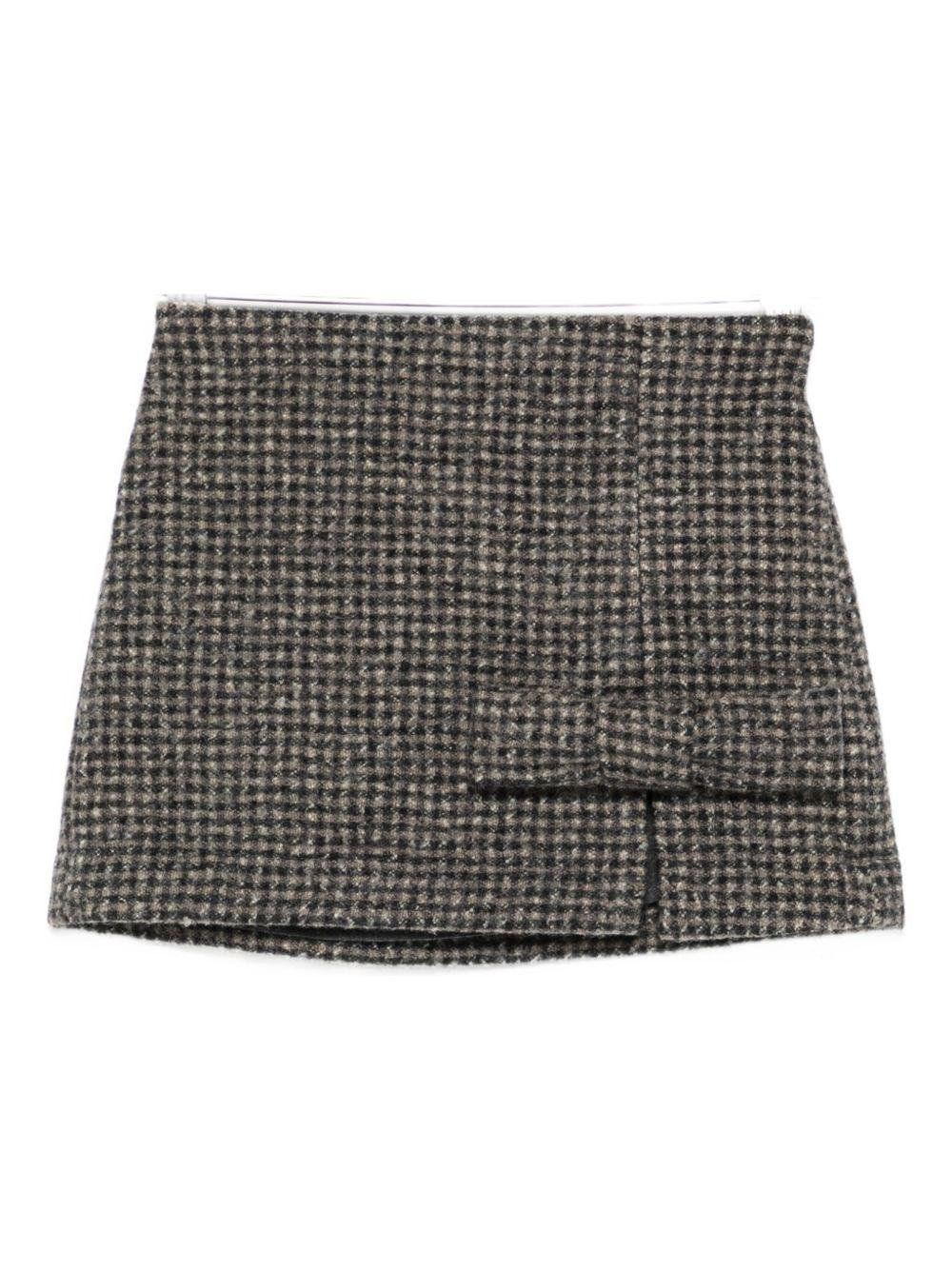 Minigonna per bambina Douuod Kids marrone con orlo asimmetrico - Rubino Kids