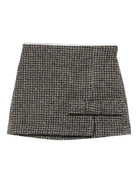 Minigonna per bambina Douuod Kids marrone con orlo asimmetrico - Rubino Kids