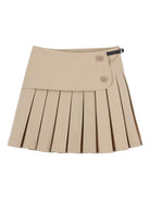 Minigonna per bambina Givenchy Kids beige con plissé - Rubino Kids