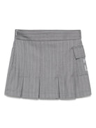 Minigonna per bambina John Richmond Junior grigio gessata plissettata - Rubino Kids