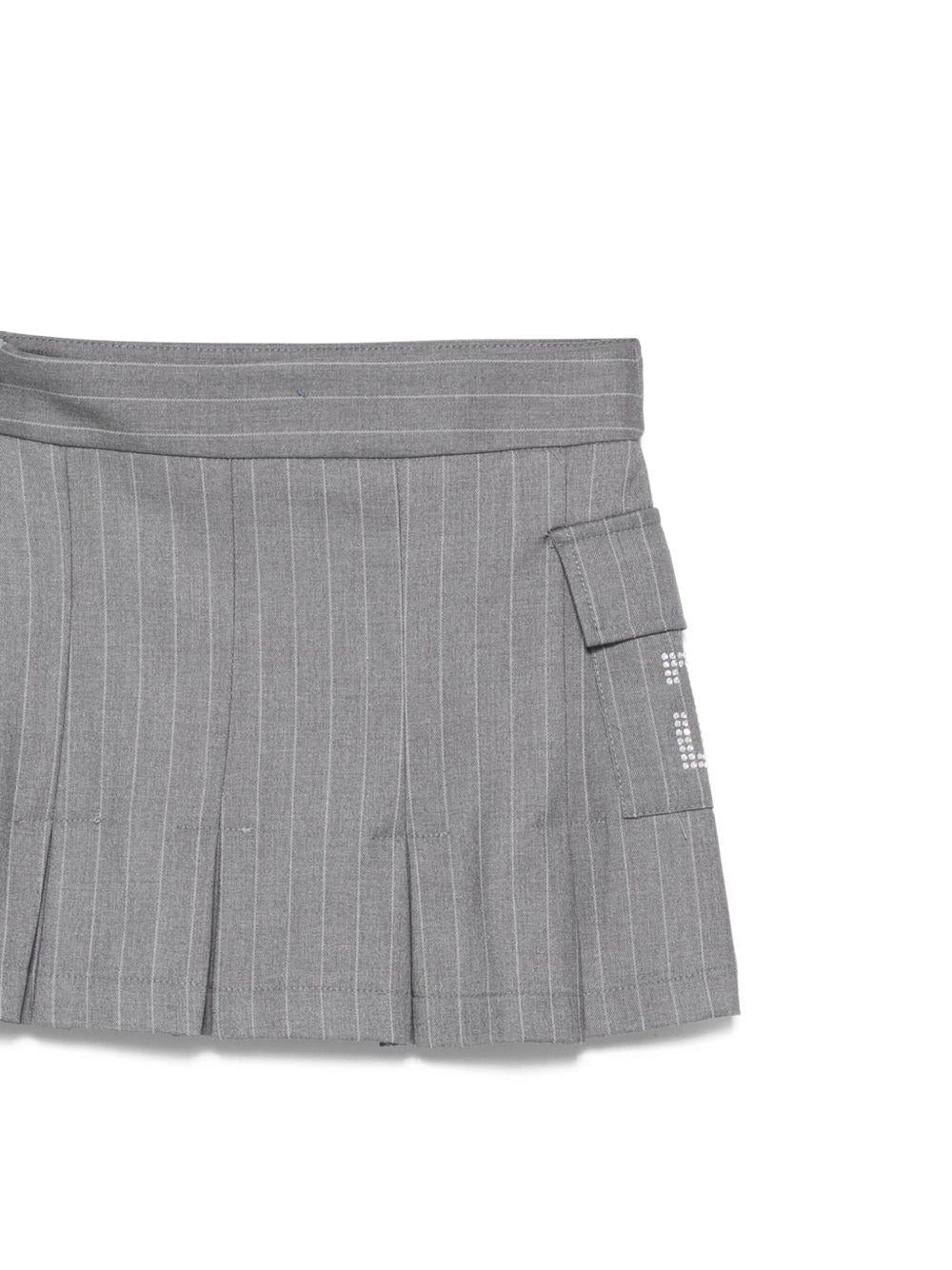 Minigonna per bambina John Richmond Junior grigio gessata plissettata - Rubino Kids