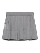 Minigonna per bambina John Richmond Junior grigio gessata plissettata - Rubino Kids