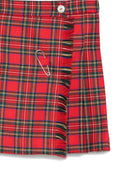 Minigonna per bambina Mariella Ferrari rosso a quadri plissettati - Rubino Kids
