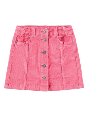 Molo pink mini skirt for girls with snap button front closure