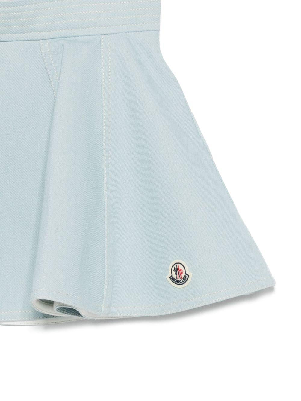 Minigonna per bambina Moncler Enfant azzurro modello svasato - Rubino Kids