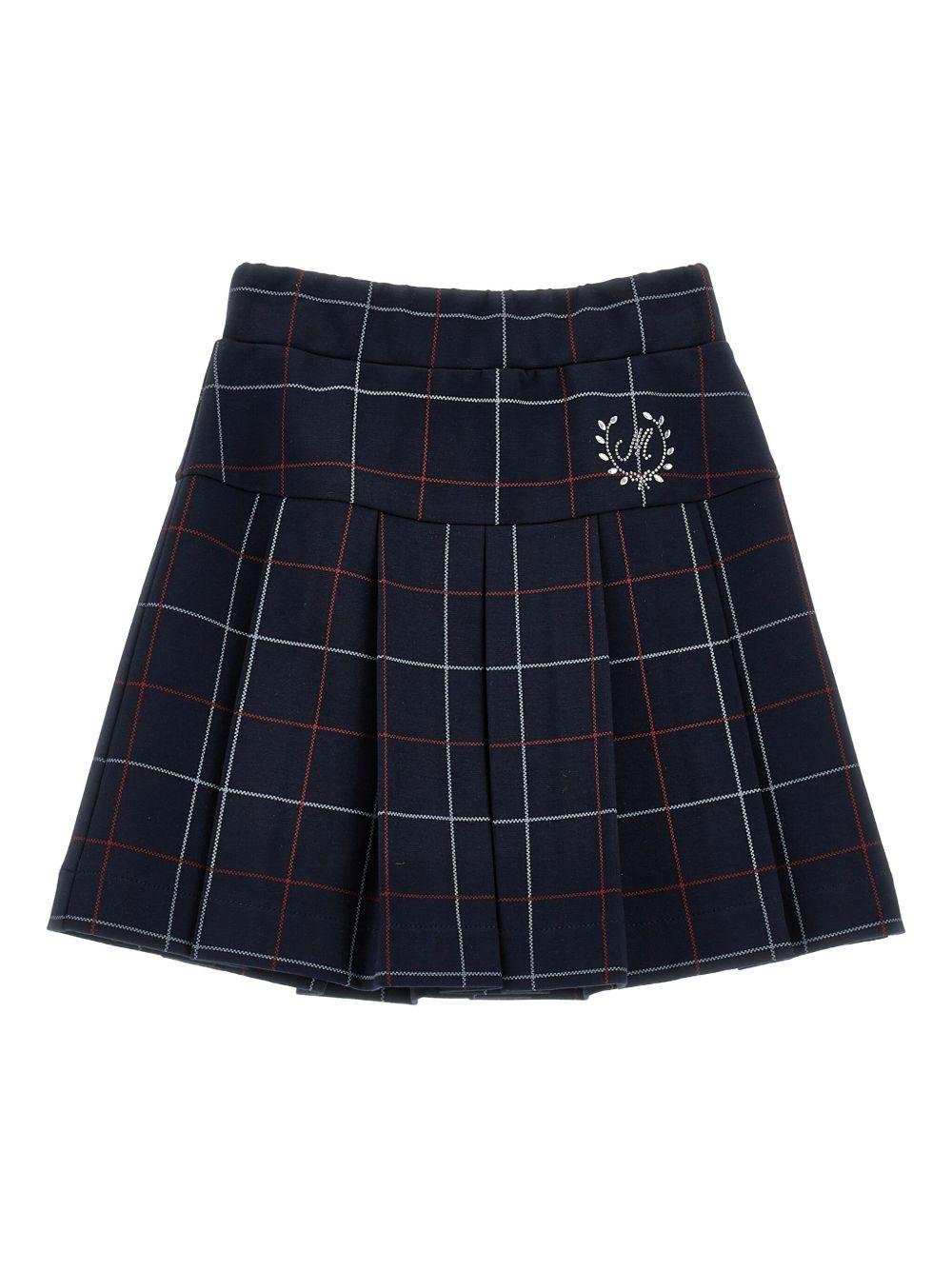 Minigonna per bambina Monnalisa blu con motivo tartan - Rubino Kids