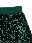 Minigonna per bambina Monnalisa verde con paillettes - Rubino Kids