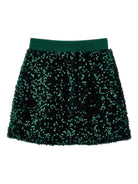 Minigonna per bambina Monnalisa verde con paillettes - Rubino Kids