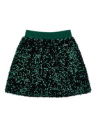 Minigonna per bambina Monnalisa verde con paillettes - Rubino Kids