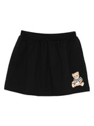 Minigonna per bambina Moschino Kids nero elasticizzata in vita Teddy Bear - Rubino Kids