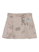 Minigonna per bambina MSGM Kids marrone con stampa grafica - Rubino Kids