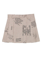Minigonna per bambina MSGM Kids marrone con stampa grafica - Rubino Kids