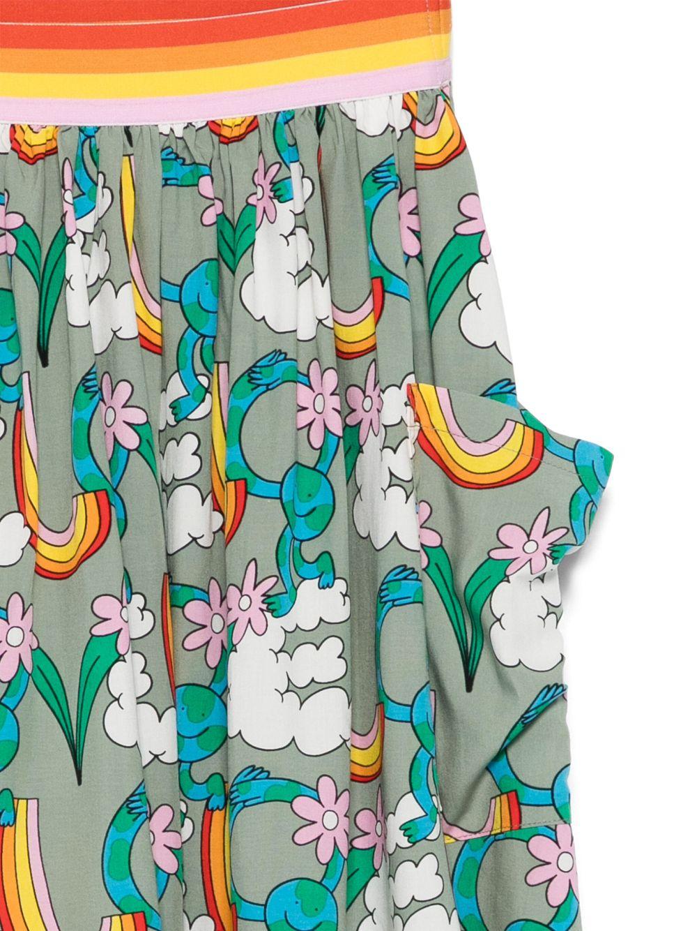 Minigonna per bambina Stella McCartney Kids multicolore con stampa grafica - Rubino Kids