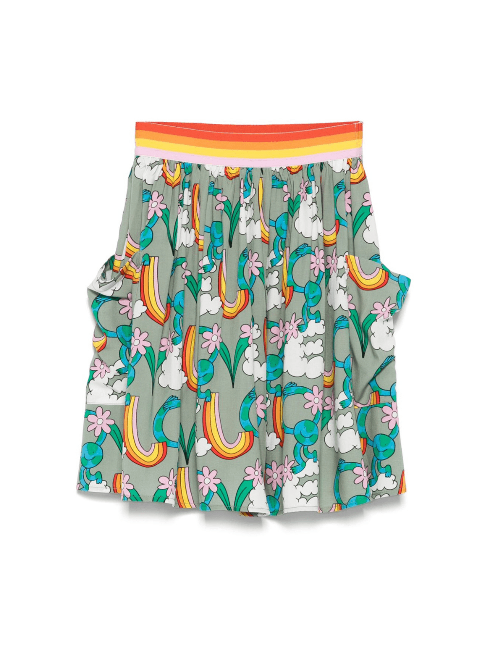 Minigonna per bambina Stella McCartney Kids multicolore con stampa grafica - Rubino Kids