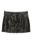 Minigonna per donna The M nera con toppa con logo - Rubino Kids