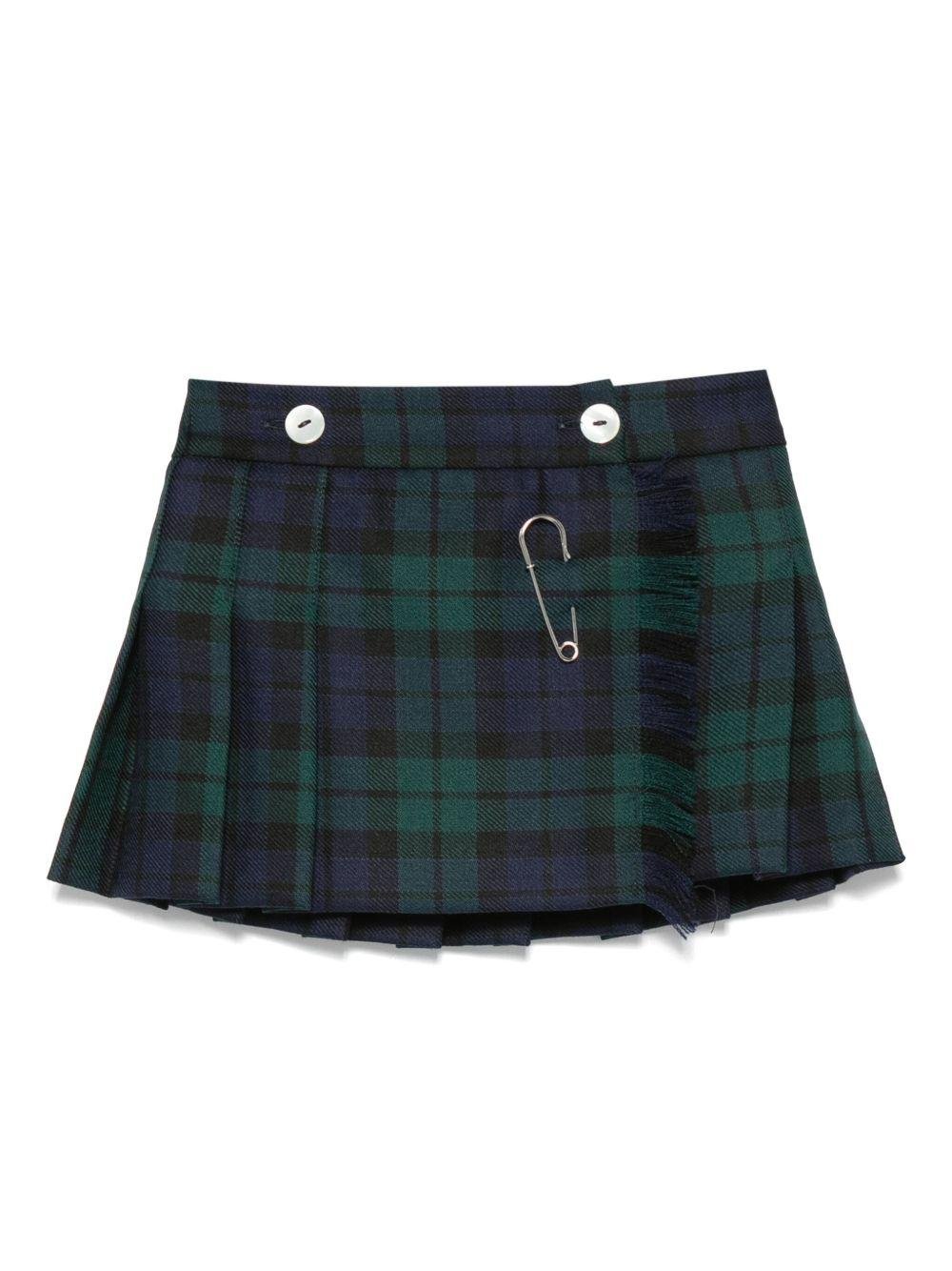 Minigonna per neonata Mariella Ferrari blu a quadri plissettati - Rubino Kids