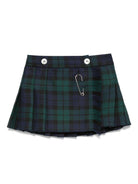 Minigonna per neonata Mariella Ferrari blu a quadri plissettati - Rubino Kids