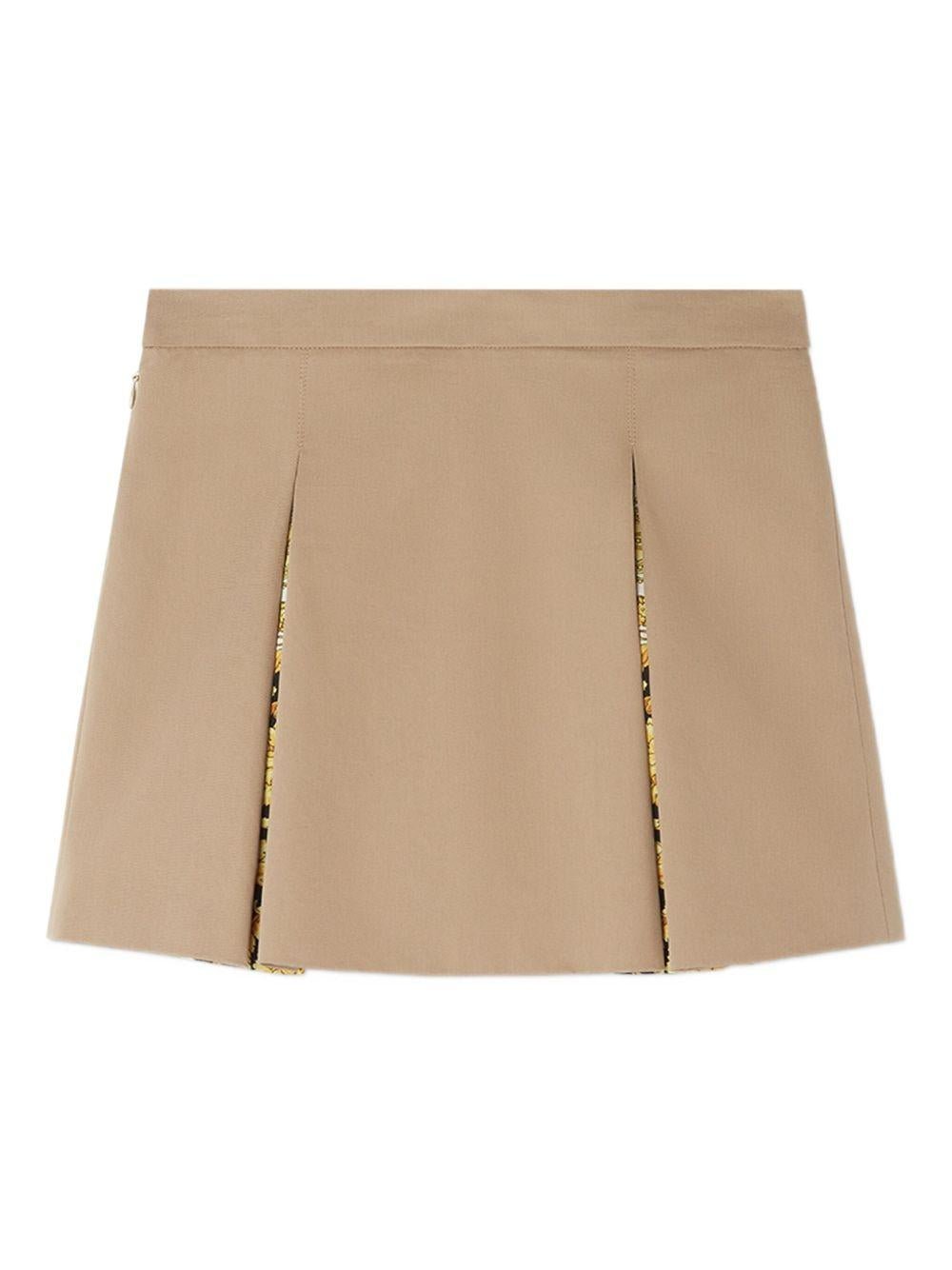 Minigonna plissettata per bambina Versace Kids beige con dettaglio laterale Medusa - Rubino Kids