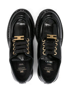 Mocassini per bambina Elisabetta Franchi La Mia Bambina neri con fibbia color oro - Rubino Kids