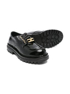 Mocassini per bambina Elisabetta Franchi La Mia Bambina neri con fibbia color oro - Rubino Kids