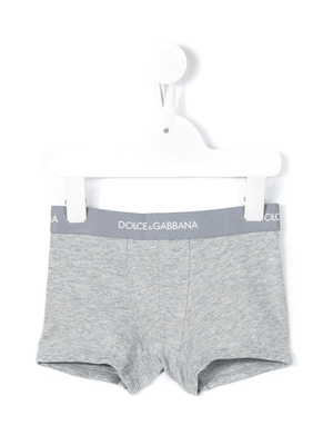 Mutande per bambino Dolce & Gabbana Kids grigio con logo sull'elastico