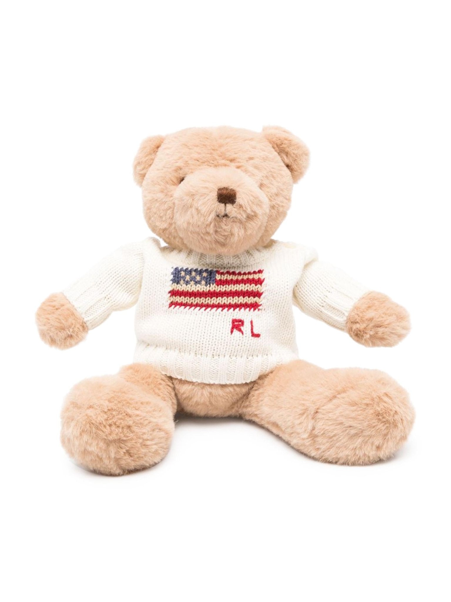 Orsetto Flag per bambini Polo Ralph Lauren Kids bianco con logo intarsiato - Rubino Kids