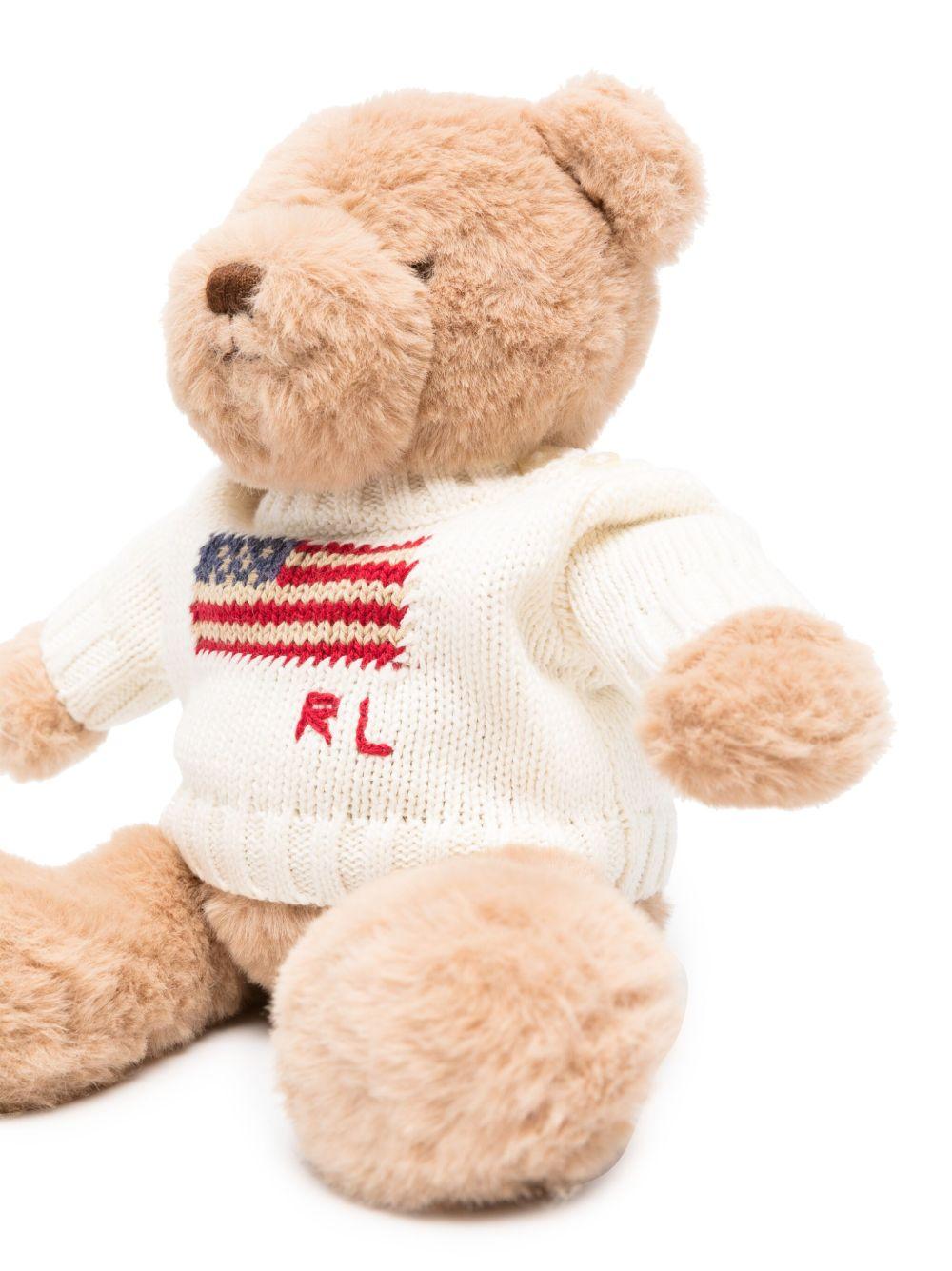 Orsetto Flag per bambini Polo Ralph Lauren Kids bianco con logo intarsiato - Rubino Kids