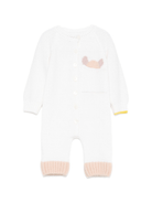 Pagliaccetto per neonata Gensami Kids bianco lavorato a maglia con bottoni - Rubino Kids