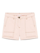 Pantaloncini di jeans per bambina Bonpoint rosa con passanti - Rubino Kids