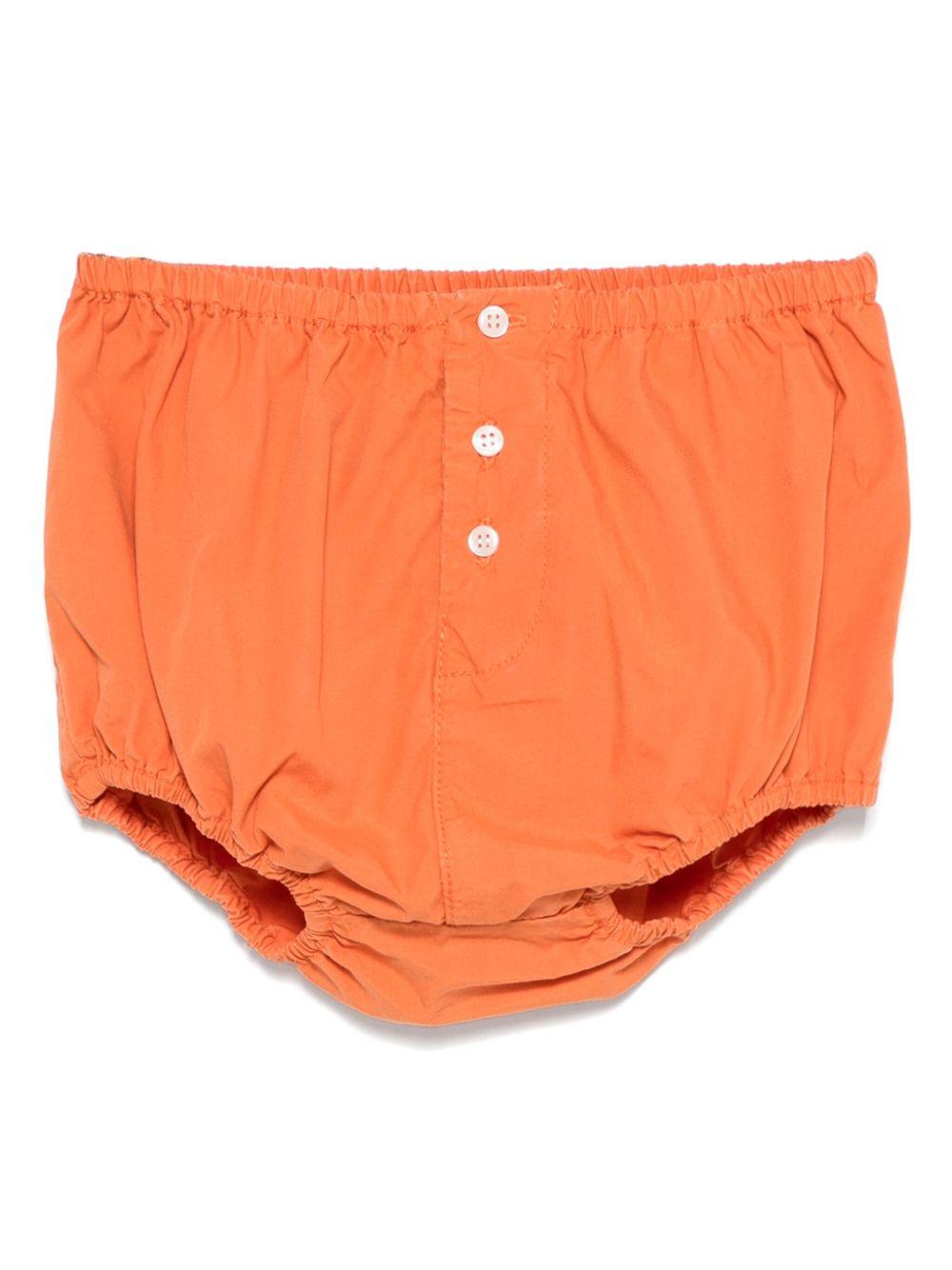 Pantaloncini in cotone per neonata Bonpoint arancione con vita elasticizzata - Rubino Kids