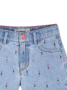 Pantaloncini per bambina BillieBlush blu con decorazioni in cristallo - Rubino Kids