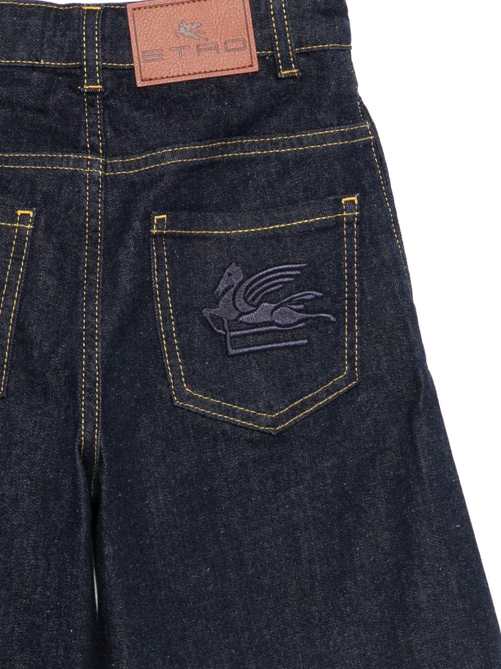 Pantaloncini per bambina ETRO KIDS denim con tasche ricamate - Rubino Kids
