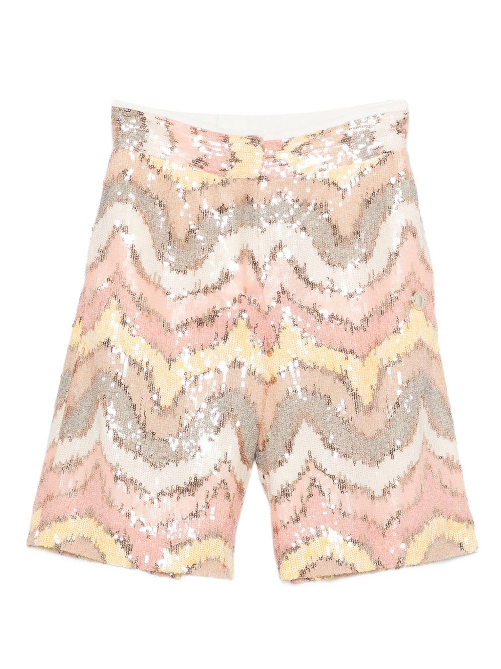 Pantaloncini per bambina Missoni Kids multicolore con decorazioni in paillettes - Rubino Kids