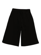 Pantaloncini per bambina Monnalisa nero con dettaglio placca con logo - Rubino Kids