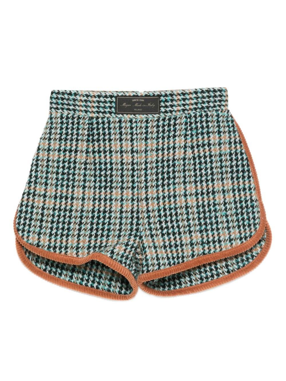 Pantaloncini per bambina MSGM Kids multicolore con motivo pied de poule - Rubino Kids