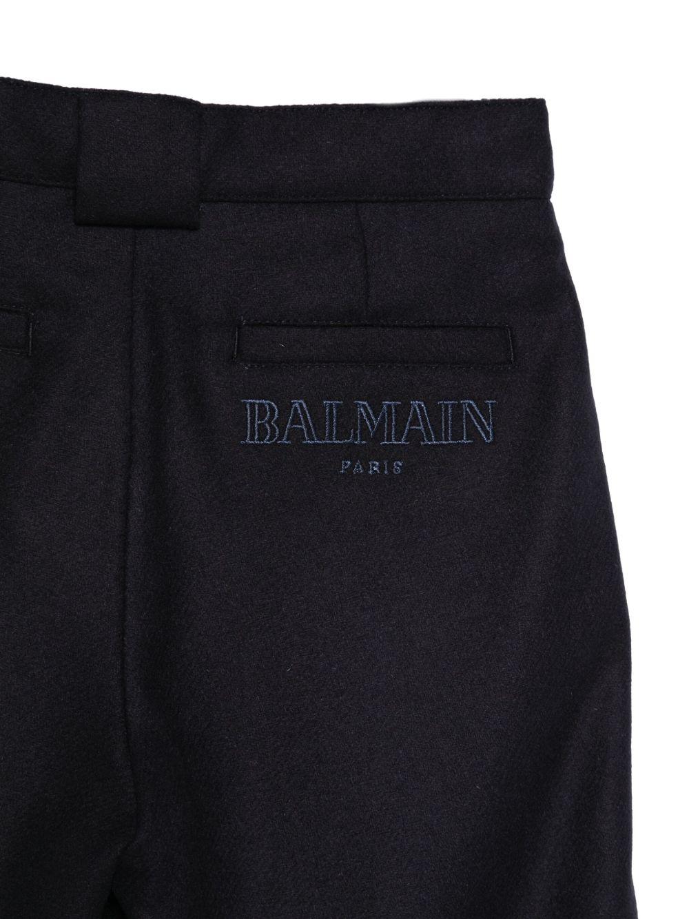 Pantaloncini per bambino Balmain Kids blu con bottoni con logo - Rubino Kids