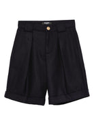 Pantaloncini per bambino Balmain Kids blu con bottoni con logo - Rubino Kids