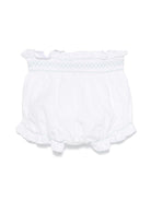 Pantaloncini per neonata Paz Rodriguez bianco con cuciture a contrasto - Rubino Kids