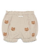 Pantaloncini per neonato Donsje Carson beige con ricamo all - over - Rubino Kids