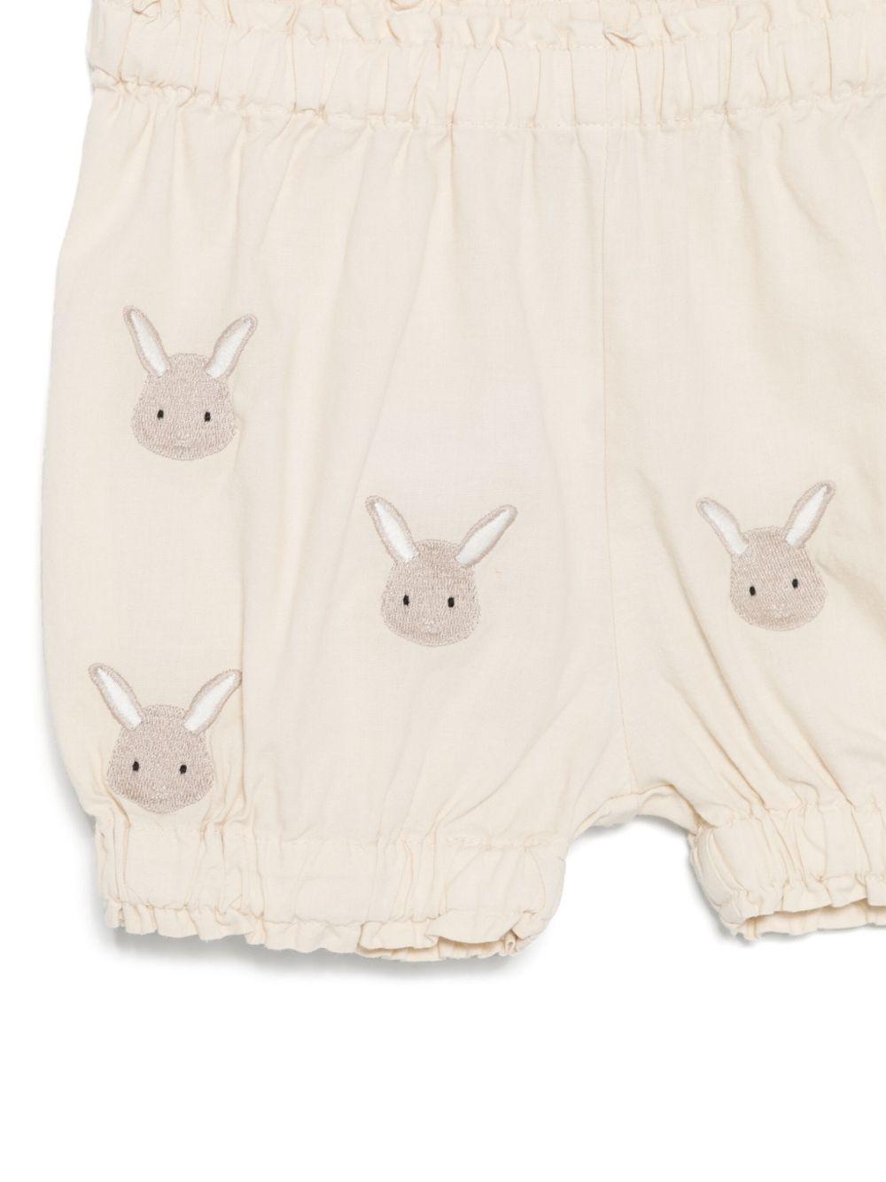 Pantaloncini per neonato Donsje Carson beige con ricamo all - over - Rubino Kids