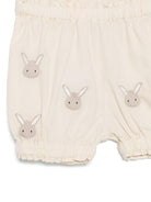 Pantaloncini per neonato Donsje Carson beige con ricamo all - over - Rubino Kids