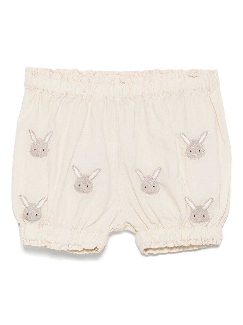 Pantaloncini per neonato Donsje Carson beige con ricamo all - over - Rubino Kids