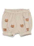Pantaloncini per neonato Donsje Carson beige con ricamo all - over - Rubino Kids