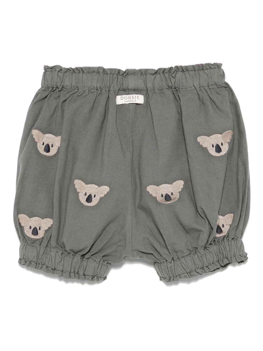 Pantaloncini per neonato Donsje Carson grigio con ricamo all - over - Rubino Kids