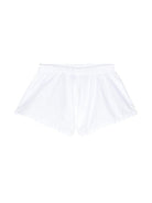 Pantaloncini Sangalo per neonata Versace Kids bianco con elastico in vita - Rubino Kids