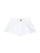 Pantaloncini Sangalo per neonata Versace Kids bianco con elastico in vita - Rubino Kids