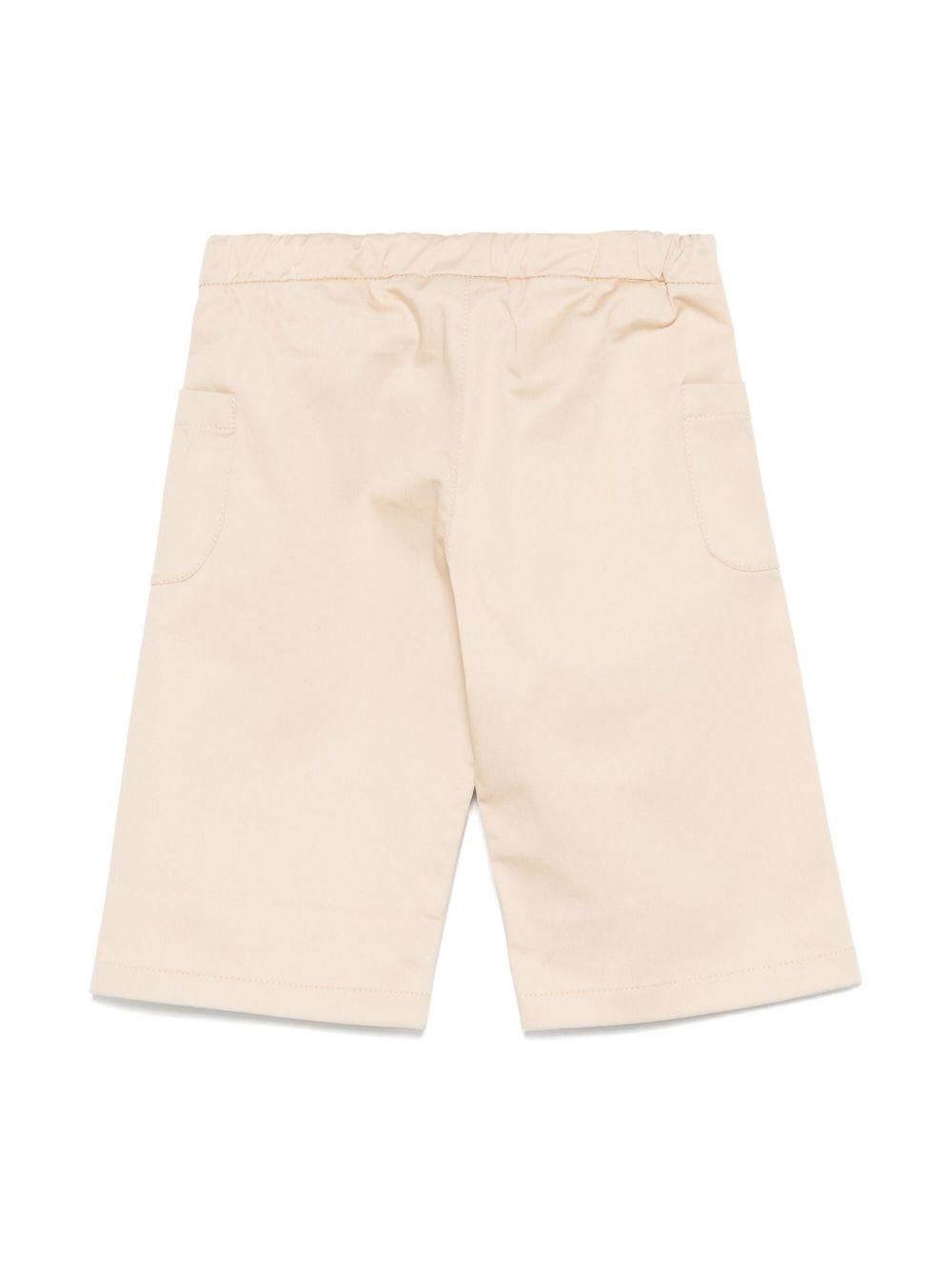 Pantalone baby in gabardina per neonato Fendi Kids beige con dettaglio elastico - Rubino Kids